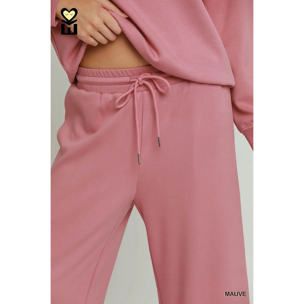 H1034-TP MAUVE Umgee MOHMe Ruffle Drawstring Bottom & Qrtr Zip Top Var Sizes - Picture 7 of 11